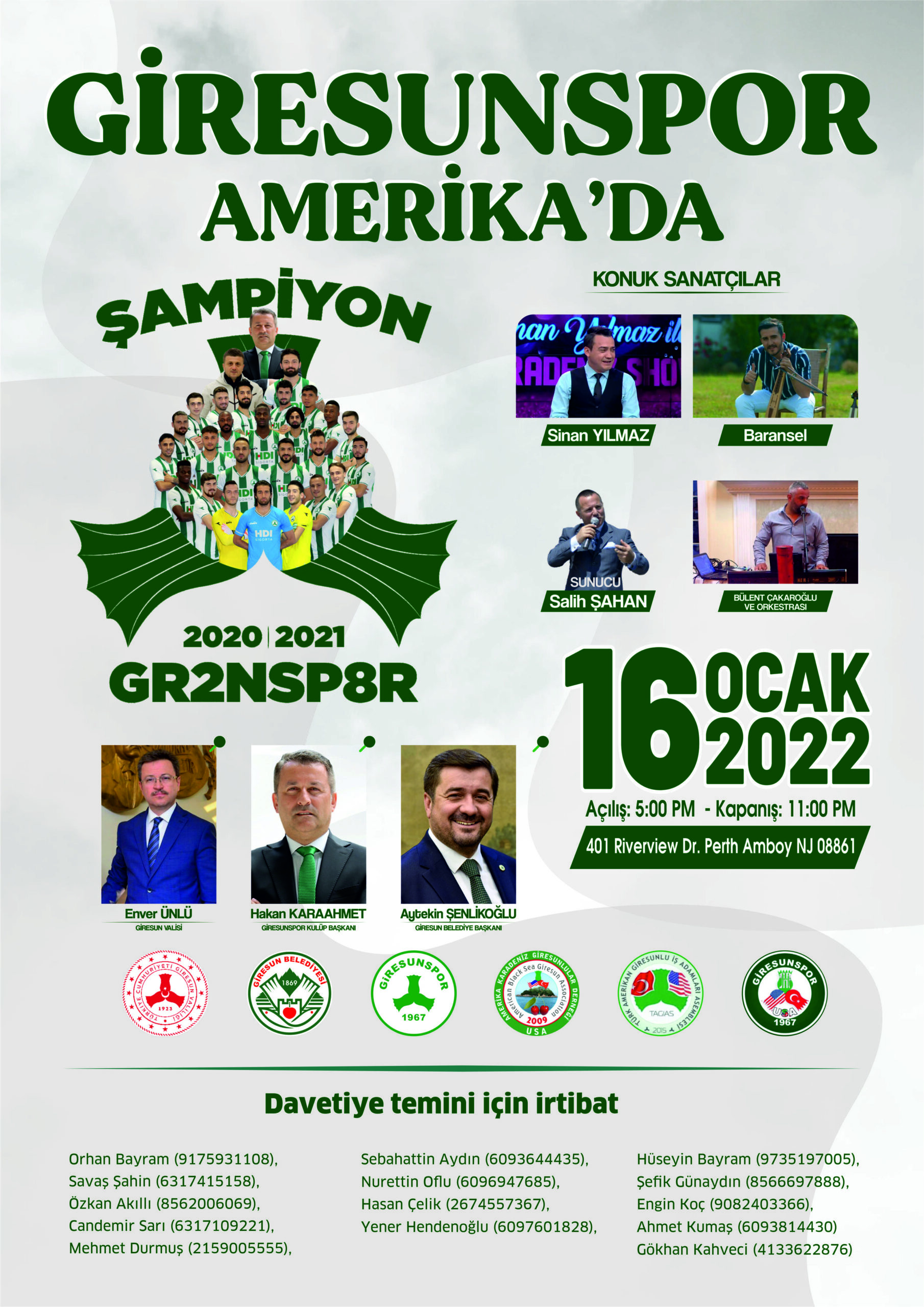 GZT Giresunspor ABD’de Şampiyonluğu Kutlayacak