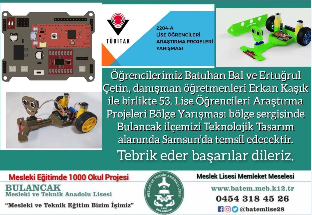 BATEM, TEKNOLOJİK TASARIM ALANINDA BULANCAK’I TEMSİL EDECEK