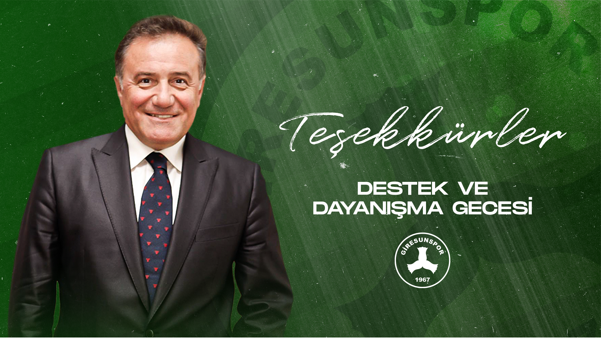 Giresunspor’dan Enver Yücel’e Teşekkür Mesajı