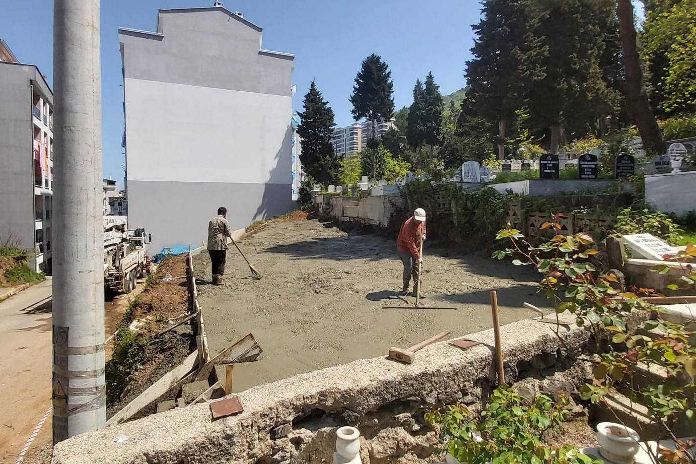 Giresun’da Yeni Mezarlığın Alt Bölgesine Dinlenme Alanı Yapılıyor