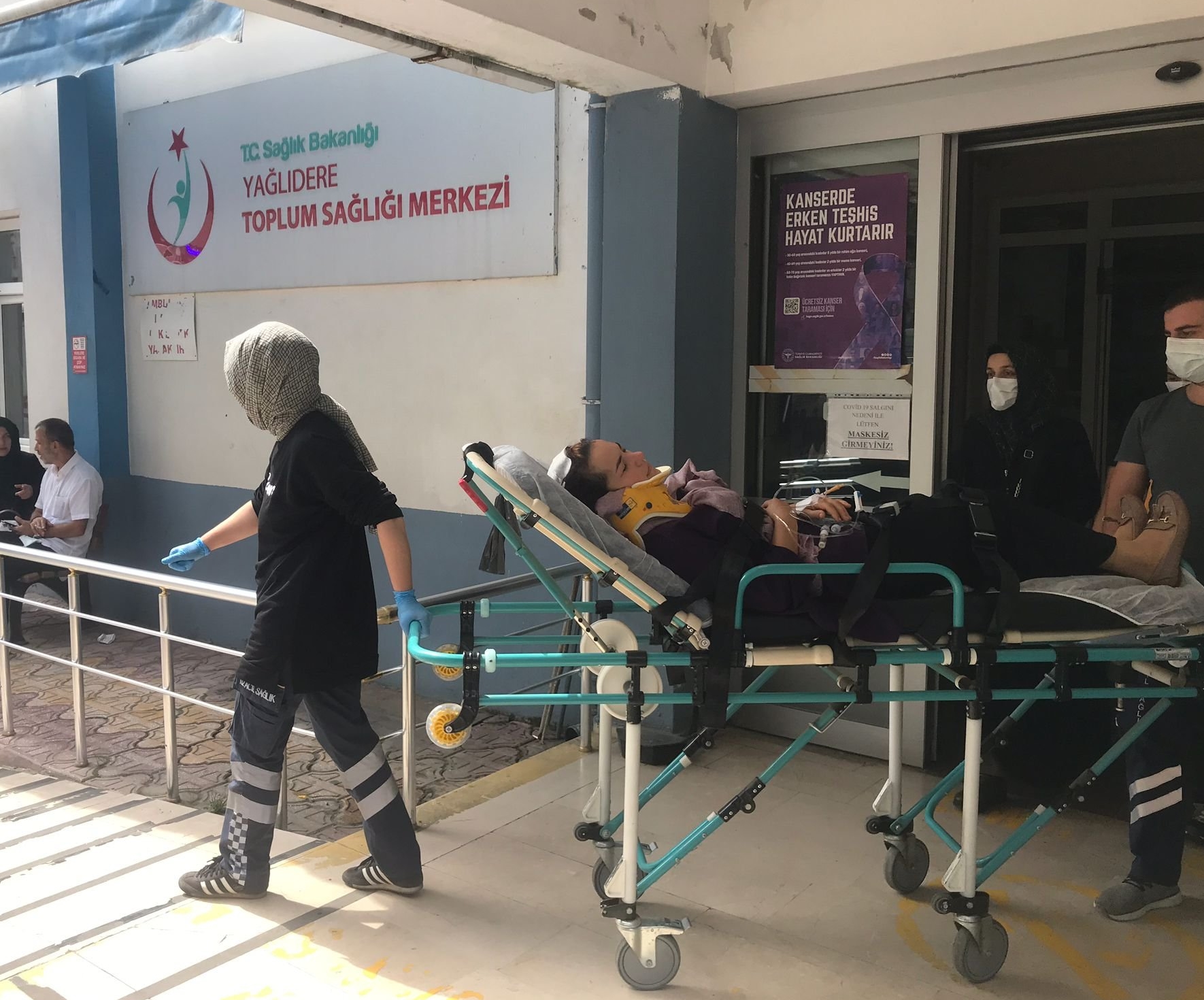 Giresun’da Kafasına Mermer Düşen Kadın Yaralandı