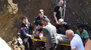 Giresun’da kayan toprağın altında kalan işçi kurtarıldı