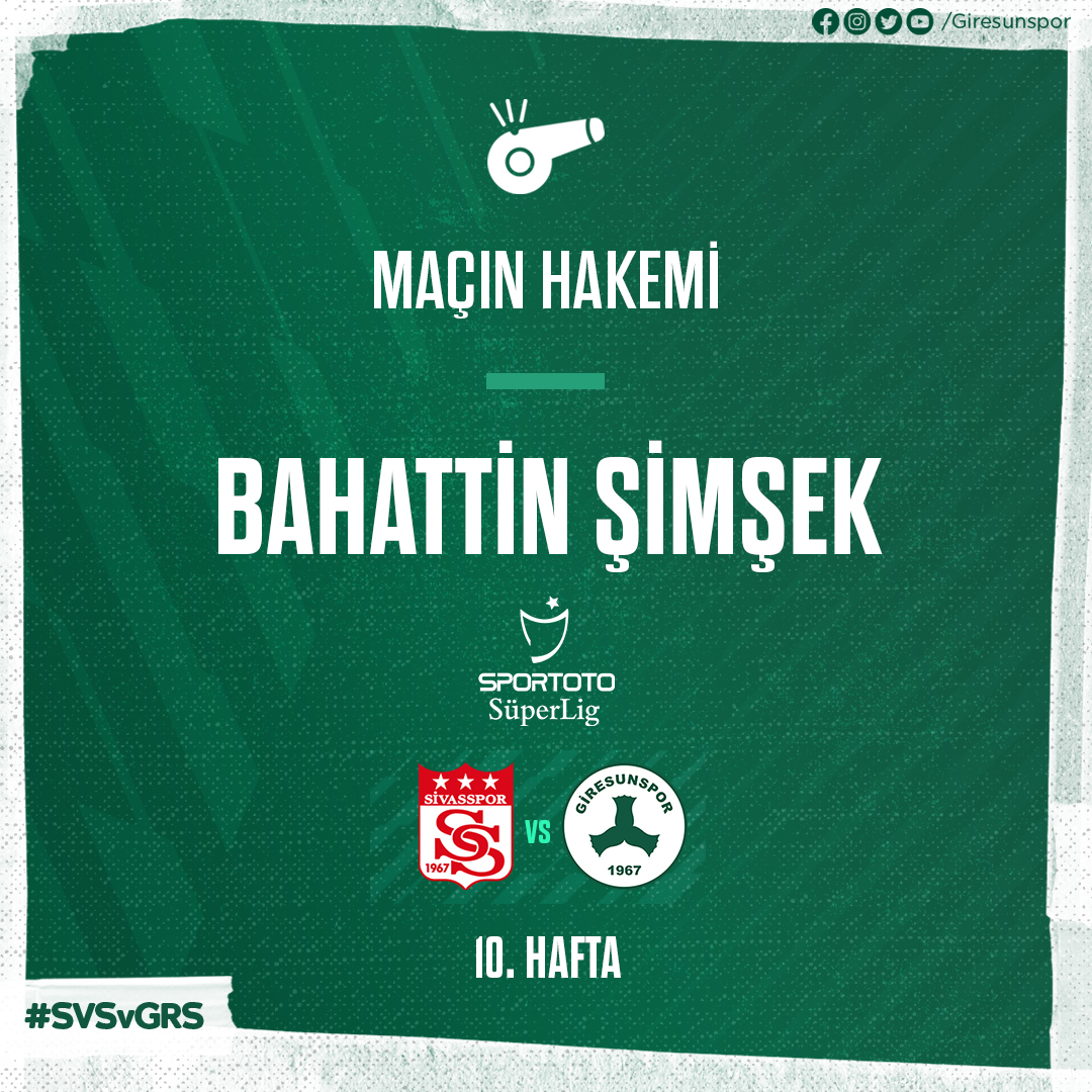 Sivasspor Maçını Hakem Şimşek Yönetecek