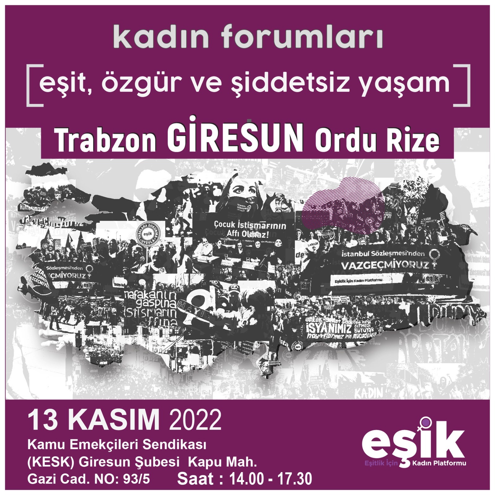 EŞİK Platformu Kadın Forumları, Karadenizli Kadınları Buluşturuyor