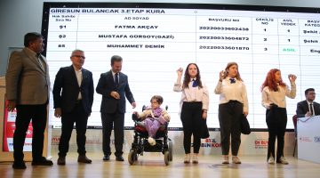 Giresun’da “İlk Evim, İlk İş Yerim” projesiyle yapılacak konutlar için kura çekildi