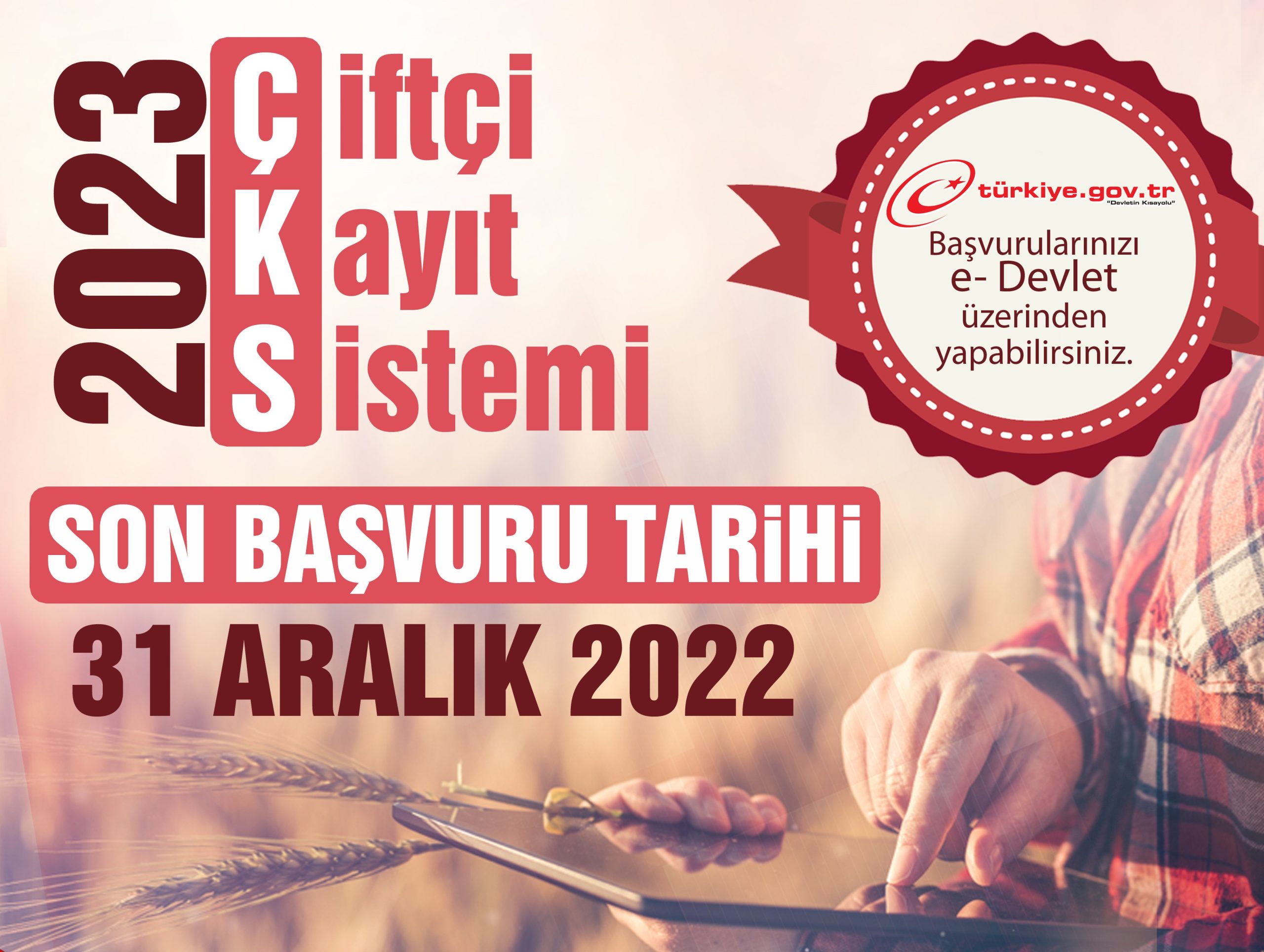 2023 Üretim Yılı ÇKS Başvuruları 31 Aralık 2022 Tarihinde Sona Eriyor