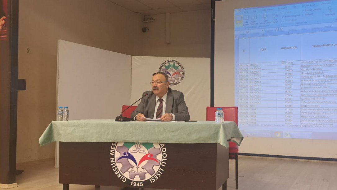 Beslenme Desteği Konusunda İlçe ve Okul Müdürleriyle Toplantılar Yapıldı