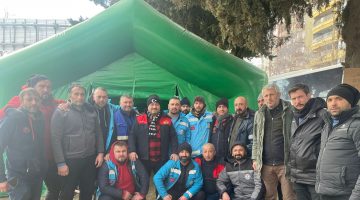“Giresun Belediyesi’nin tüm imkanlarıyla birlikte depremi yaşayan vatandaşlara destek olmak için buradayız”