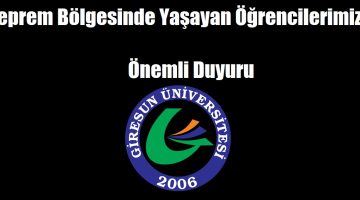 GRÜ’den Deprem Bölgelerinde Yaşayan Öğrencilere Önemli Duyuru!