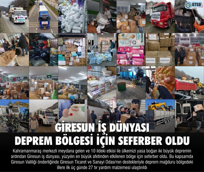 Giresun İş Dünyası Deprem Bölgesi İçin Seferber Oldu