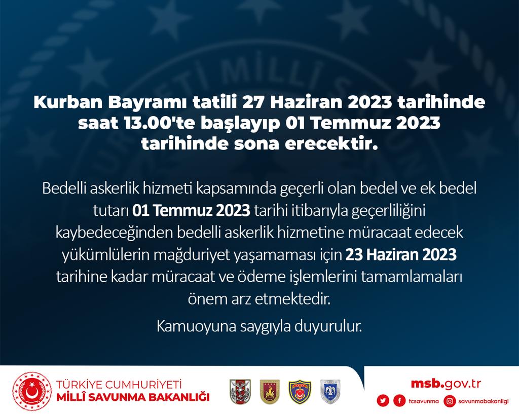 MSB’den Bedelli Askerlik İçin Önemli Açıklama!