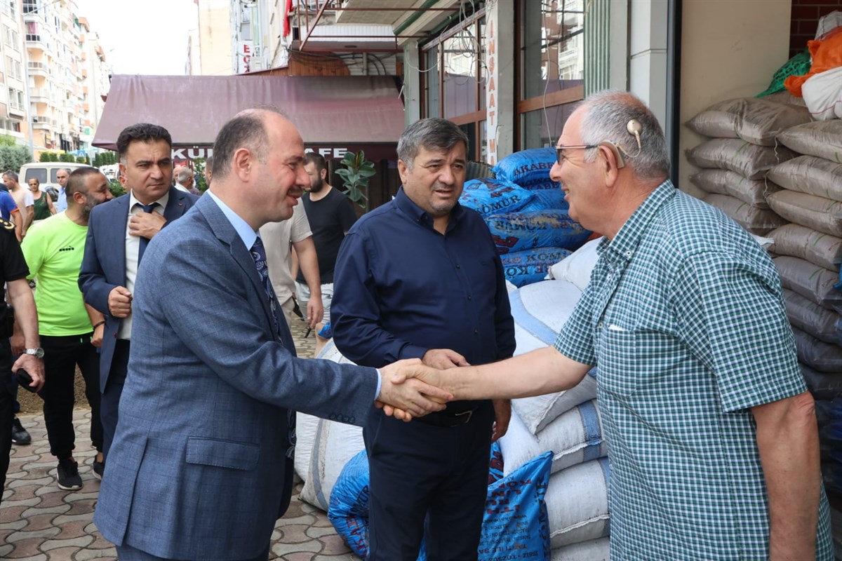 Vali Serdengeçti’den Esnaflara Geçmiş Olsun Ziyareti