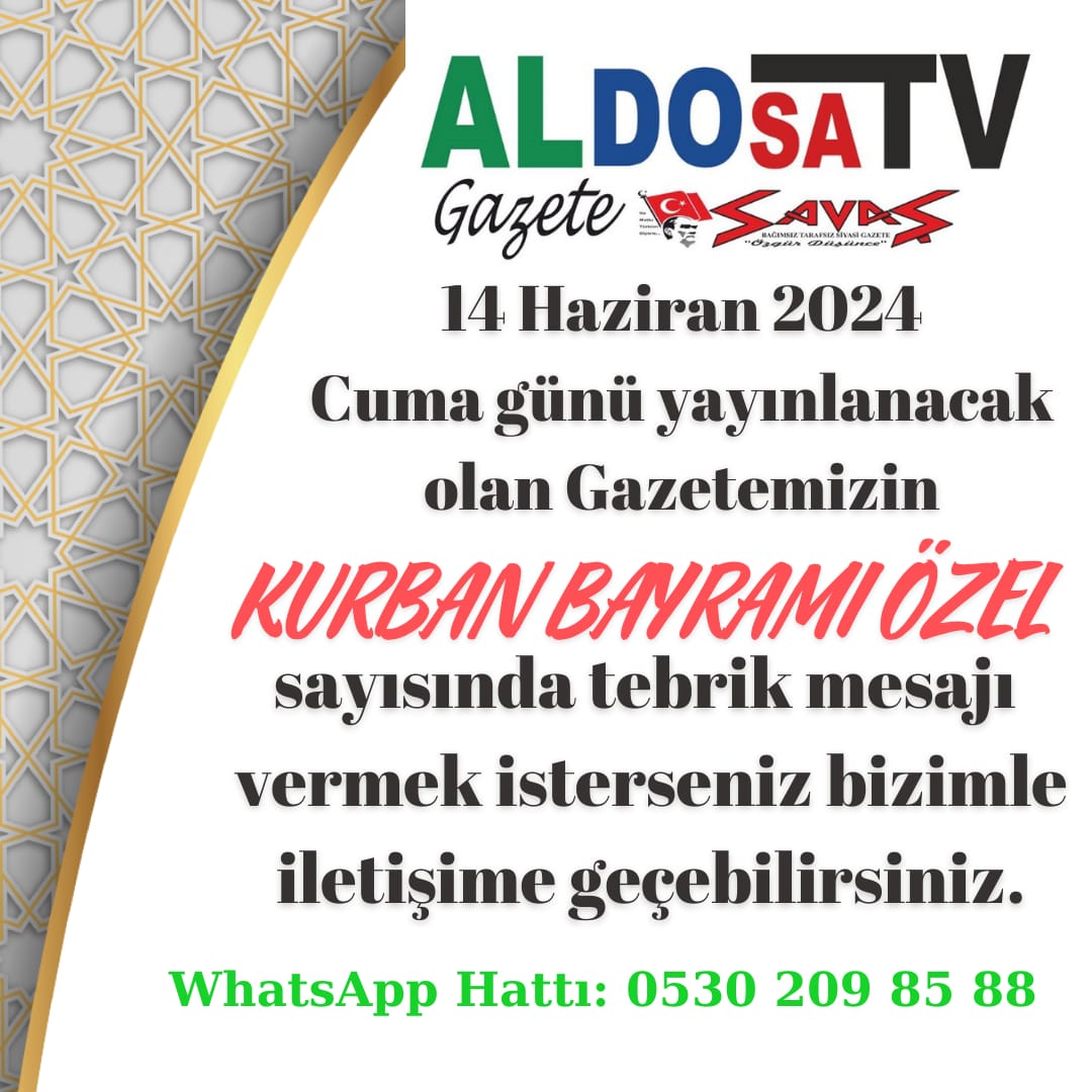 BAYRAM MESAJI YAYINLATMAK İSTERSENİZ ULAŞABİLİRSİNİZ
