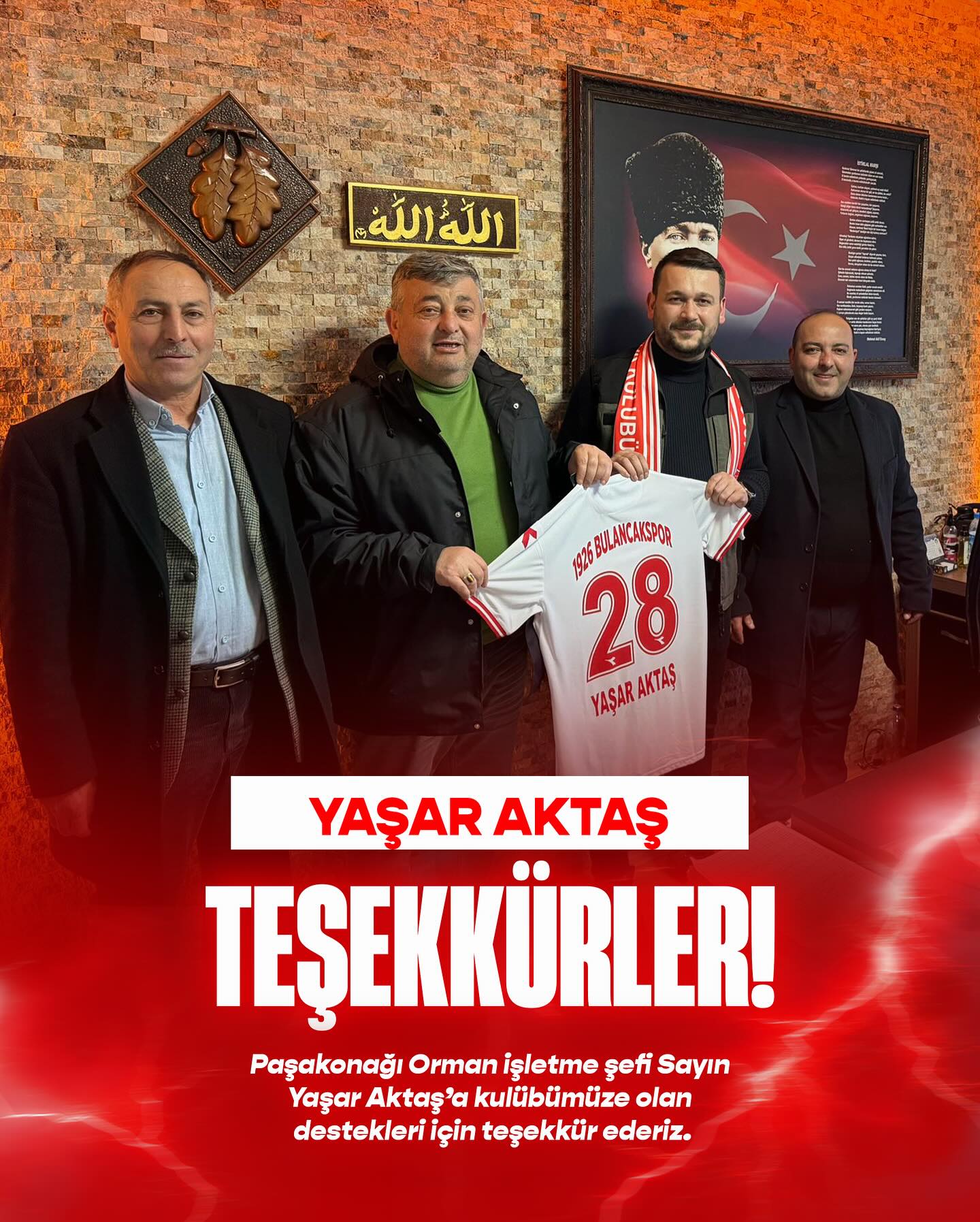 BULANCAKSPOR’dan ORMAN YETKİLİLERİNE TEŞEKKÜR