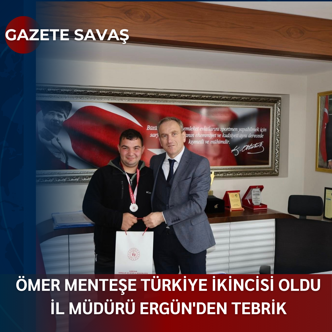 Ömer Menteşe Türkiye İkincisi Oldu: İl Müdürü Ergün’den Tebrik