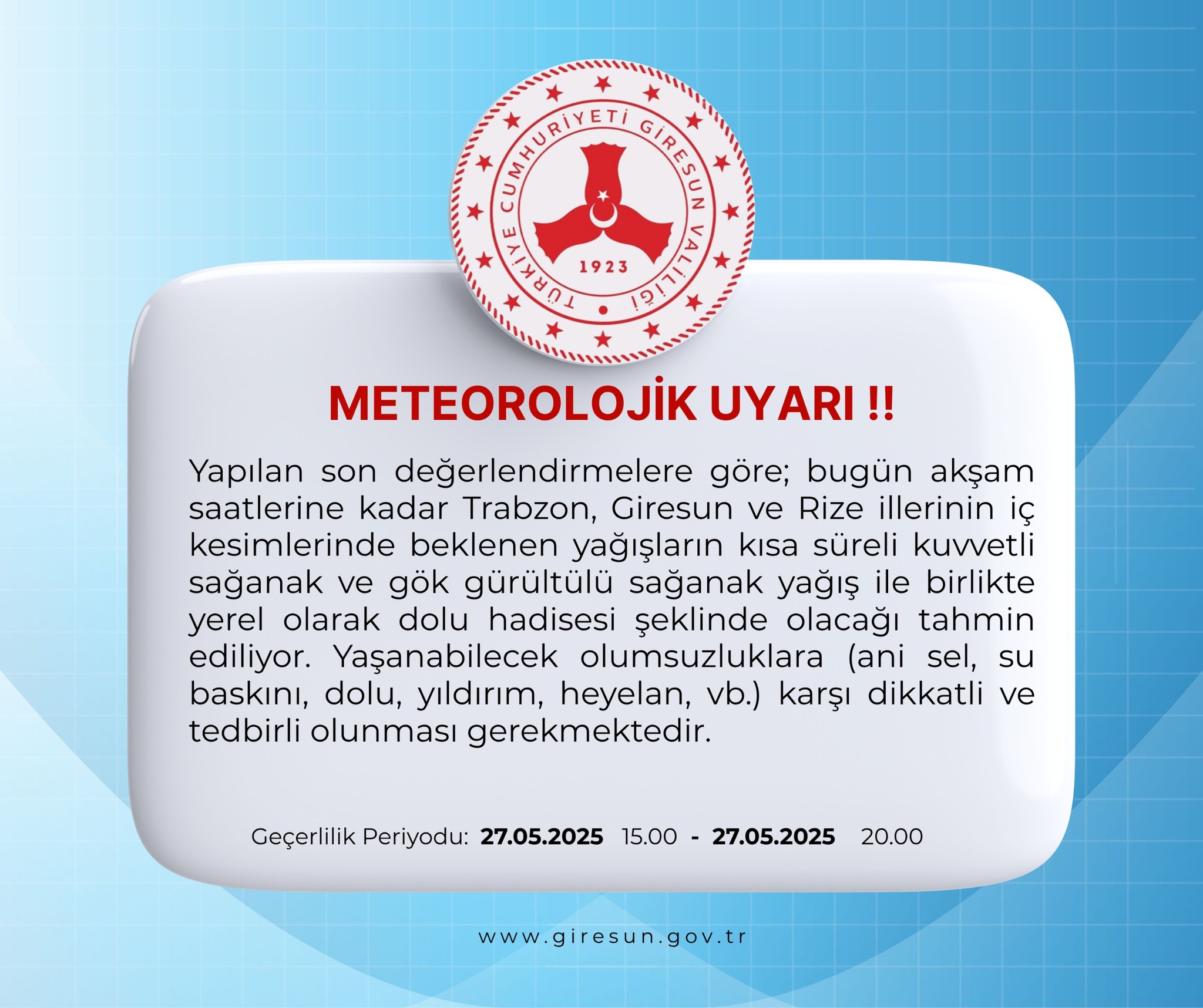 METEOROLOJİK UYARI