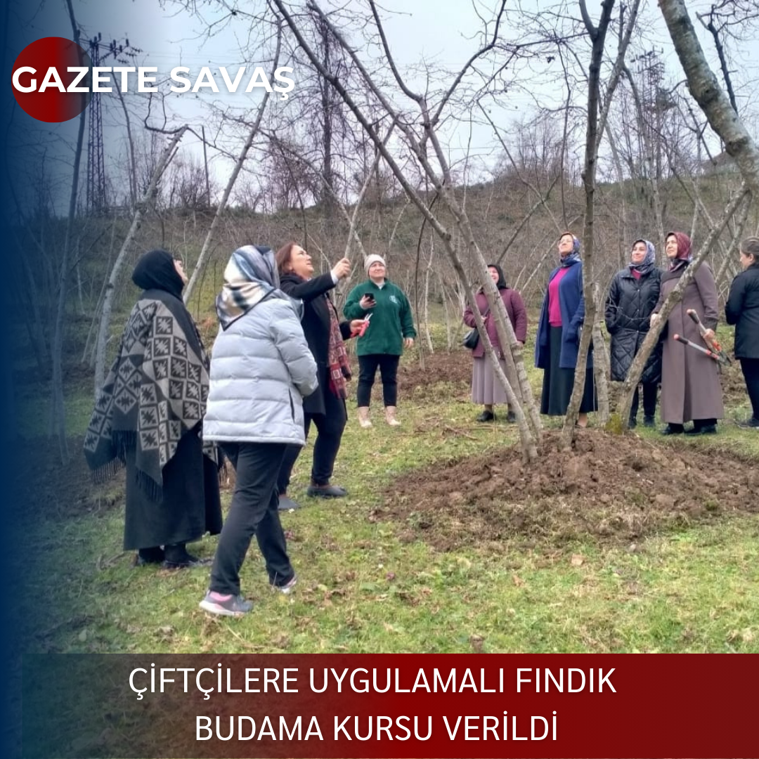 ÇİFTÇİLERE UYGULAMALI FINDIK BUDAMA KURSU VERİLDİ