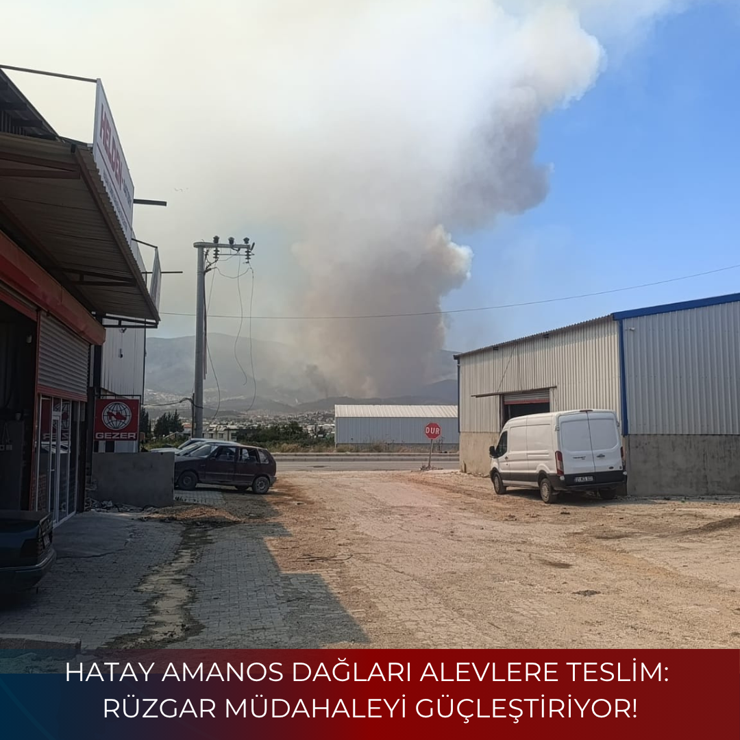 HATAY AMANOS DAĞLARI ALEVLERE TESLİM: RÜZGAR MÜDAHALEYİ GÜÇLEŞTİRİYOR!