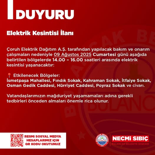 BULANCAK BELEDİYESİ’NDEN DUYURU
