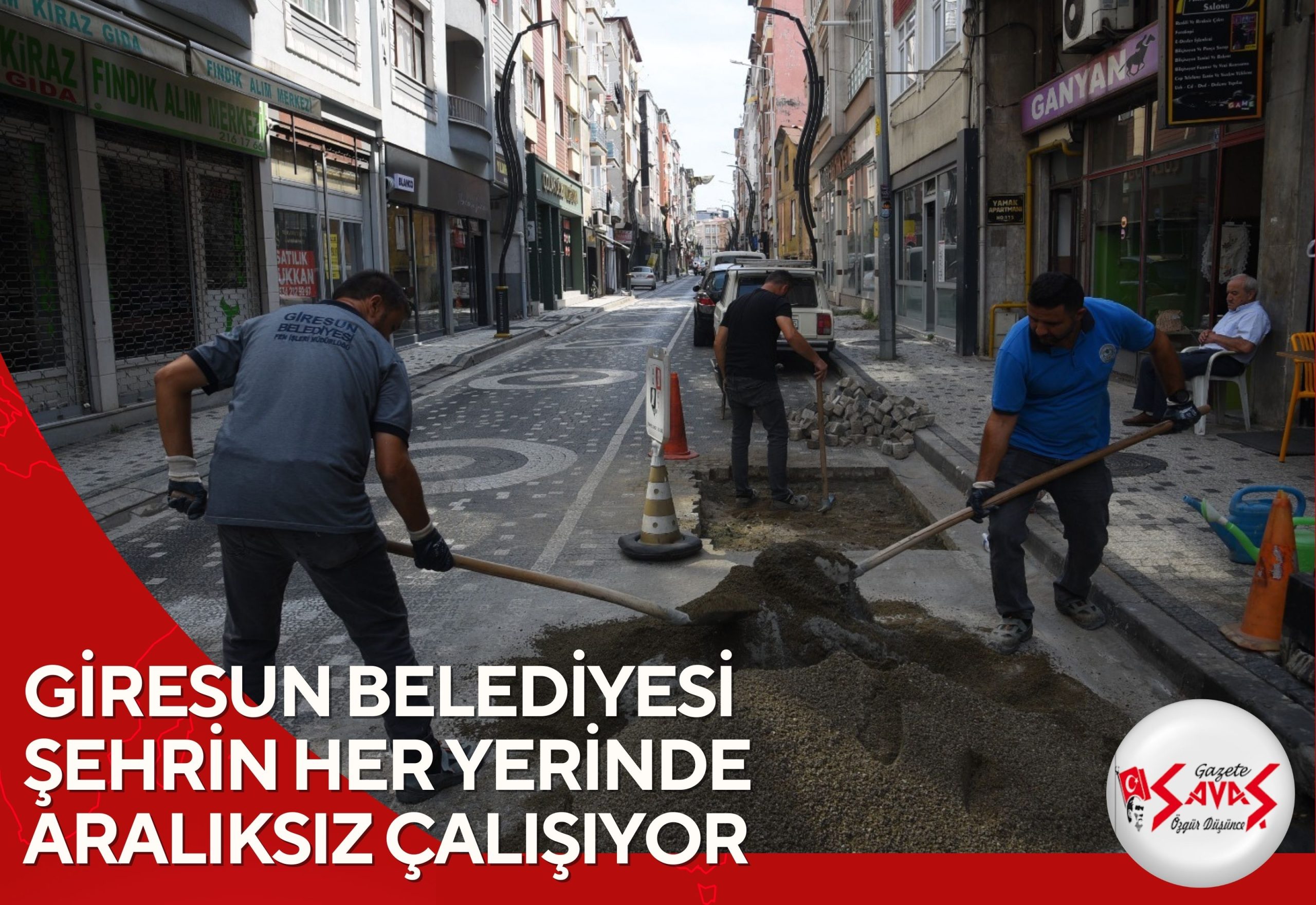 GİRESUN BELEDİYESİ ŞEHRİN HER YERİNDE ARALIKSIZ ÇALIŞIYOR