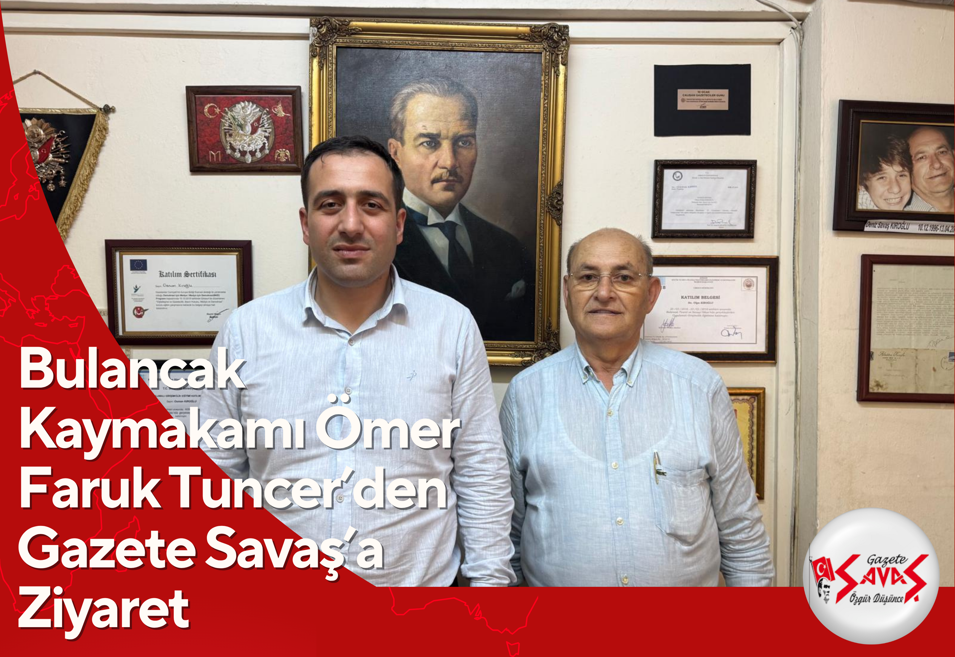 Bulancak Kaymakamı Ömer Faruk Tuncer’den Gazete Savaş’a Ziyaret