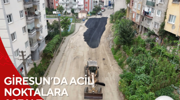 GİRESUN’DA ACİL NOKTALARA ASFALT MÜDAHALESİ