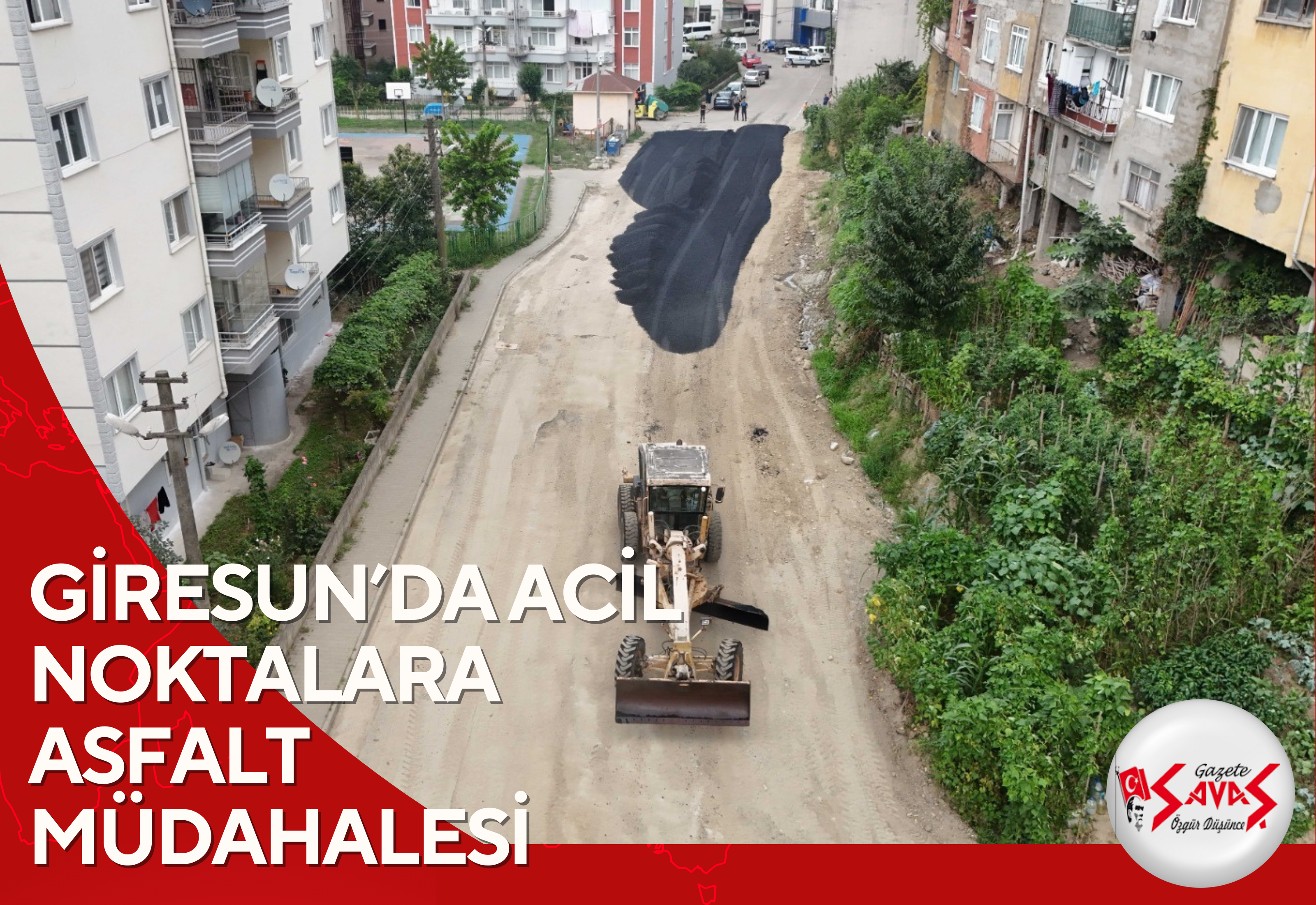 GİRESUN’DA ACİL NOKTALARA ASFALT MÜDAHALESİ