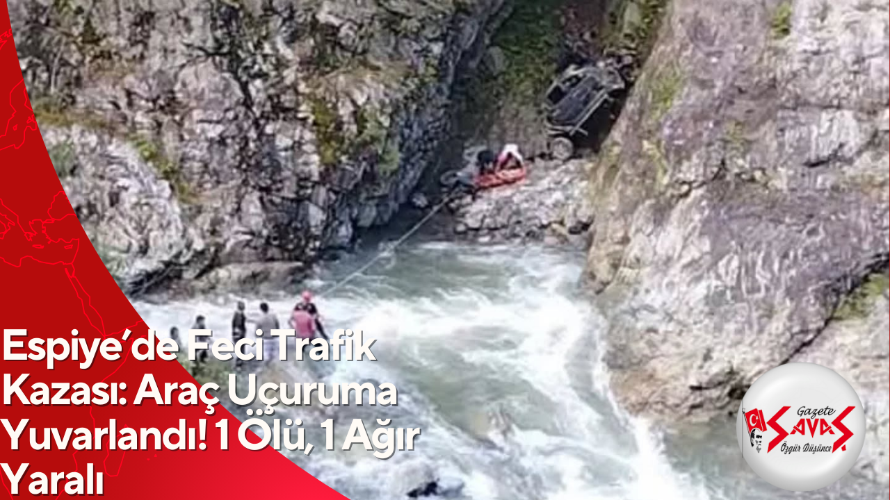 Espiye’de Feci Trafik Kazası: Araç Uçuruma Yuvarlandı! 1 Ölü, 1 Ağır Yaralı