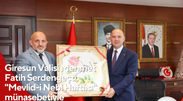 Giresun Valisi Mehmet Fatih Serdengeçti, “Mevlid-i Nebi Haftası” münasebetiyle Müftülük heyetini kabul etti.