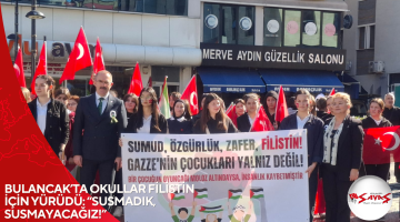 BULANCAK’TA OKULLAR FİLİSTİN İÇİN YÜRÜDÜ: “SUSMADIK, SUSMAYACAĞIZ!”