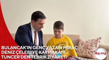 BULANCAK’IN GENÇ YAZARI MİRAÇ DENİZ ÇELEBİ’YE KAYMAKAM TUNCER’DEN TEBRİK ZİYARETİ