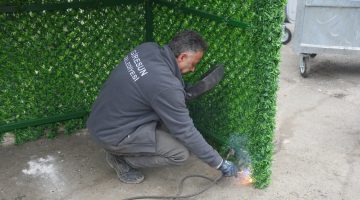 GİRESUN BELEDİYESİ YEŞİL ÇİTLİ KONTEYNER KAFESİ YAPIMINA BAŞLADI