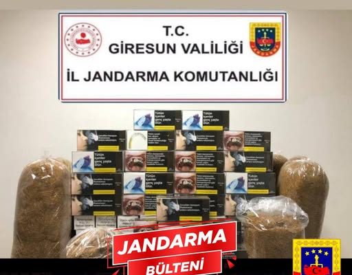 DERELİ’DE KAÇAK TÜTÜN OPERASYONU: JANDARMADAN GEÇİT YOK