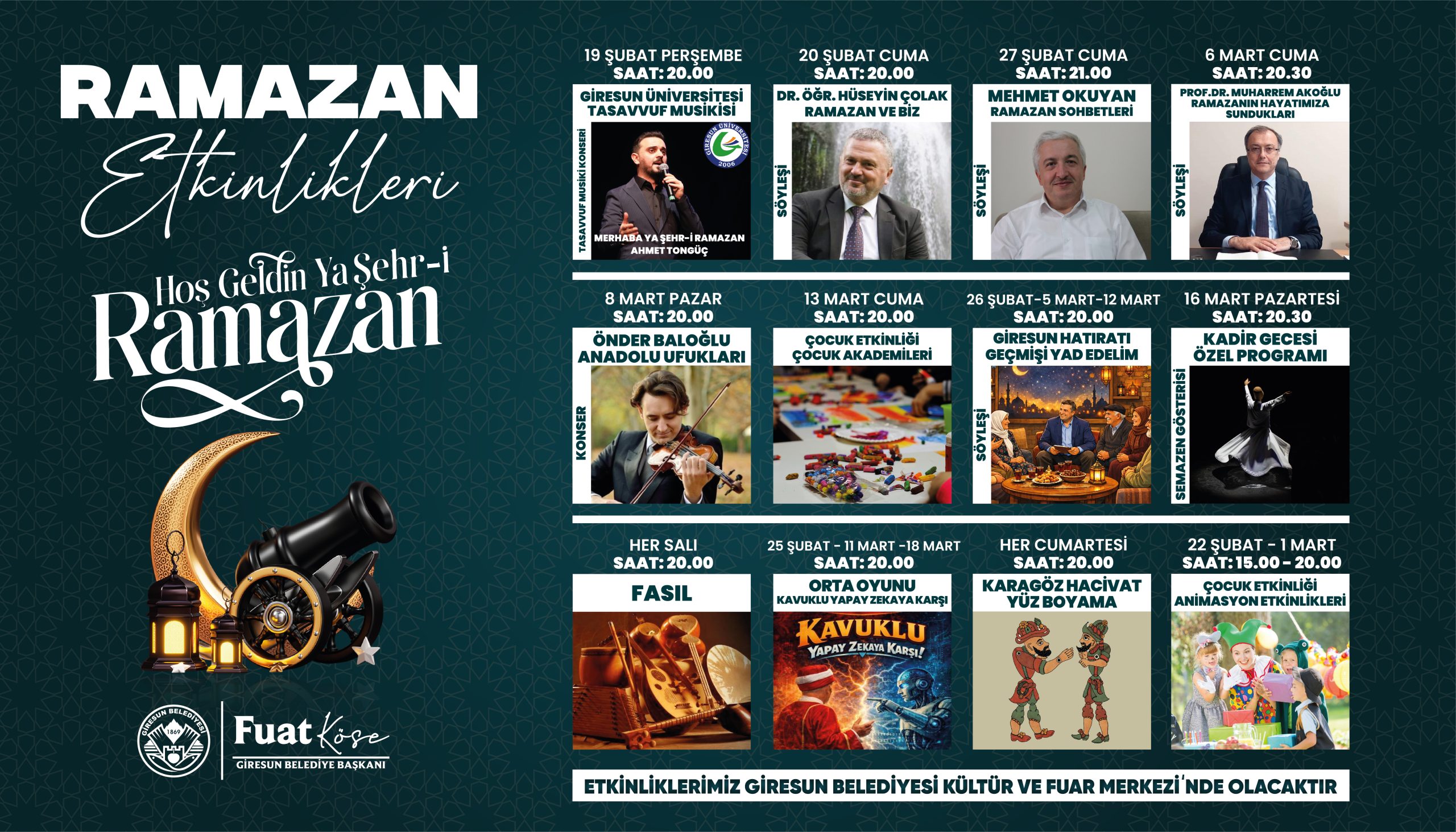 GİRESUN BELEDİYESİ’NDEN RAMAZAN’A ÖZEL KÜLTÜR VE SANAT PROGRAMI